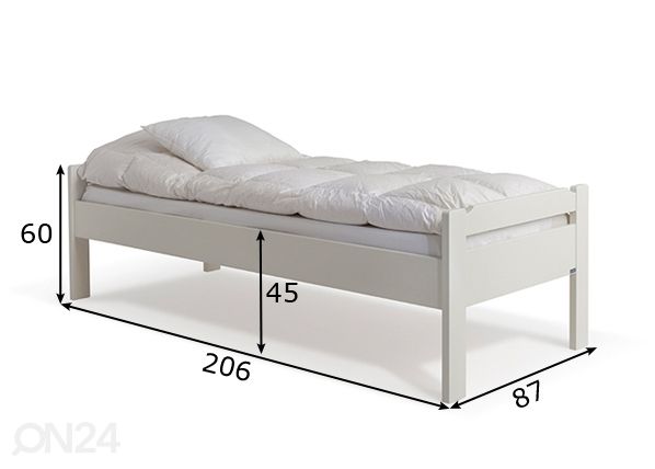 Sänky Kuusamo, koivu 80x200 cm mitat