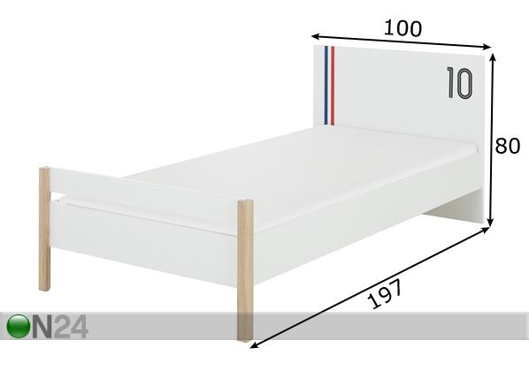 Sänky Kylian 90x200 cm mitat