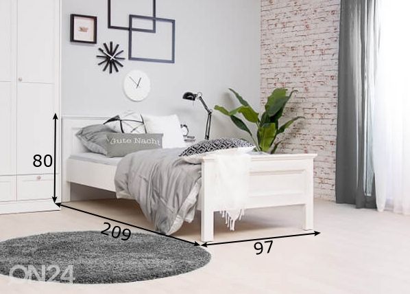 Sänky Landwood 90x200 cm mitat