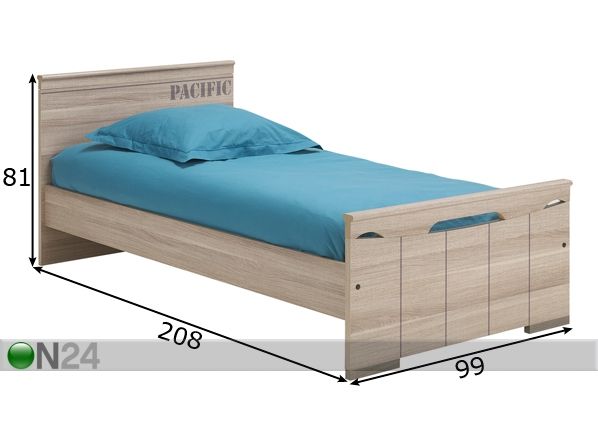 Sänky LARGO 90x200 cm mitat