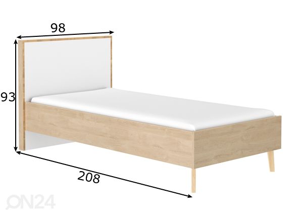 Sänky Larvik 90x200 cm mitat