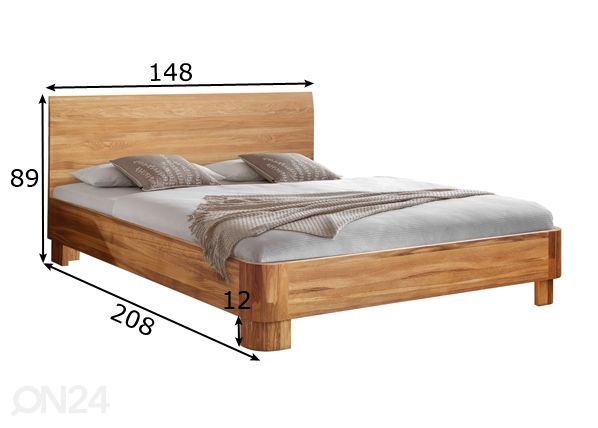 Sänky Lausenne, tammi 140x200 cm mitat