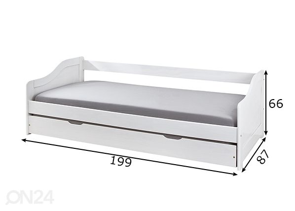 Sänky Leonie 80x190 cm mitat