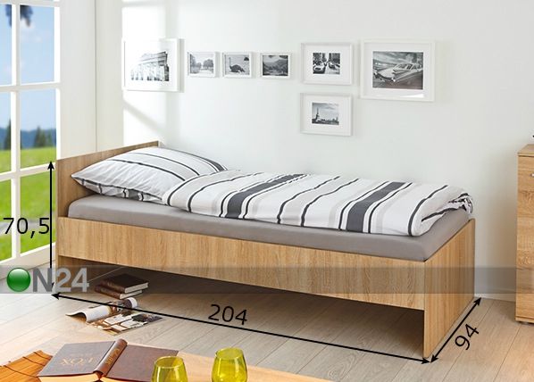 Sänky Lini 90x200 cm mitat