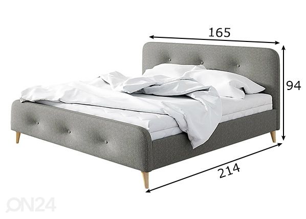 Sänky Loham 160x200 cm mitat