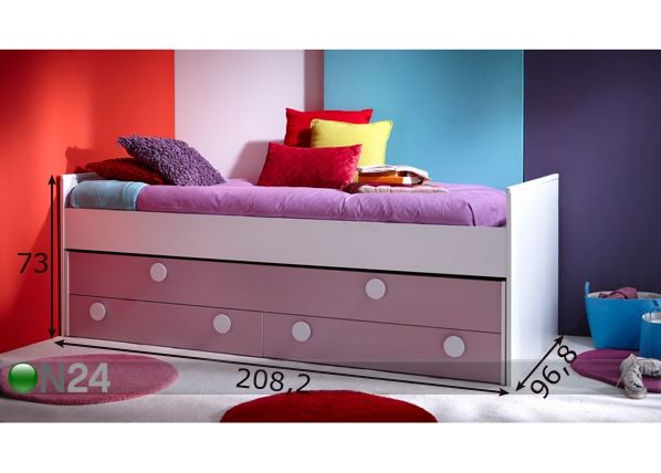 Sänky LOLA 90x190/200 cm mitat