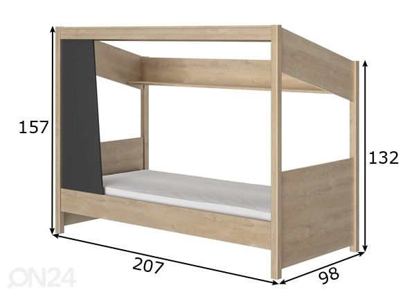 Sänky Luce 90x200 cm mitat