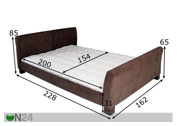 Sänky MADRID CHOCOLATE 154x200 cm mitat