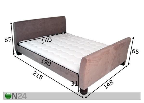 Sänky MADRID CREME 140x190 cm mitat