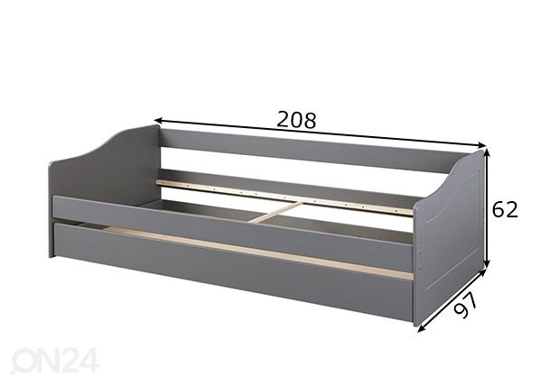 Sänky Malte 90x200 cm mitat