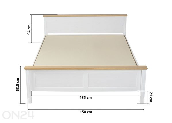 Sänky Maluno 140x200 cm mitat