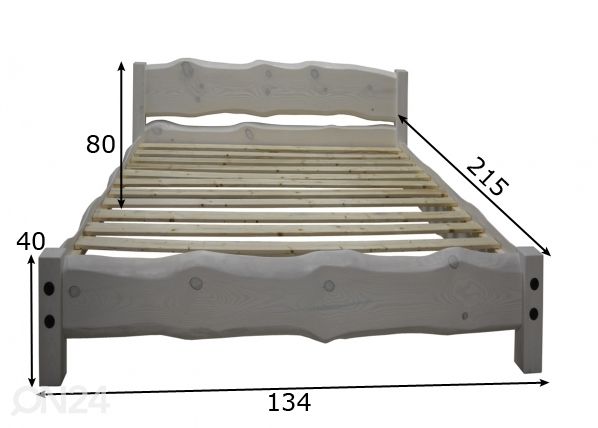 Sänky massiivipuuta 120x200 cm mitat