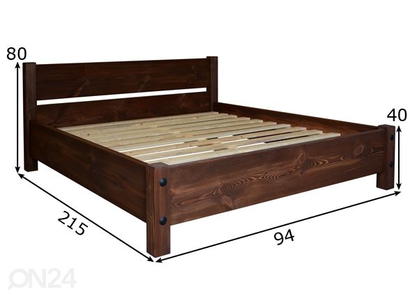 Sänky massiivipuuta 80x200 cm mitat