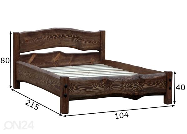 Sänky massiivipuuta 90x200 cm mitat