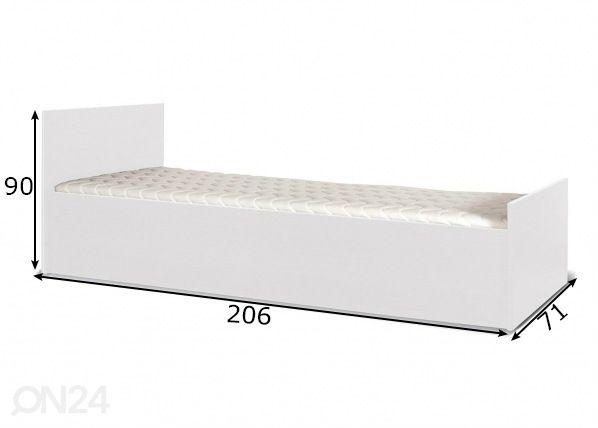 Sänky Maximus 80x200 cm mitat