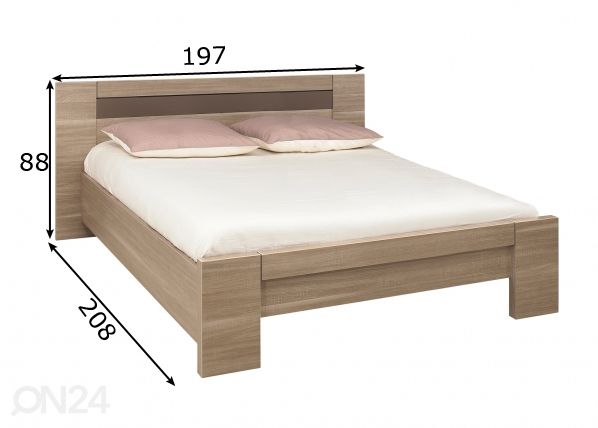 Sänky Moka 160x200 cm mitat