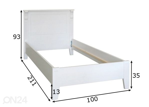 Sänky MONACO 90x200 cm mitat
