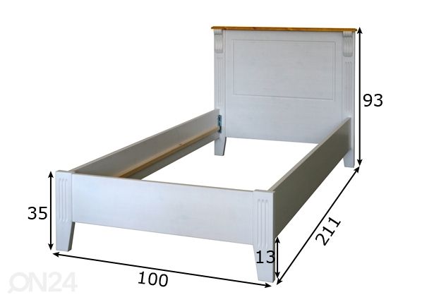 Sänky Monaco 90x200 cm mitat