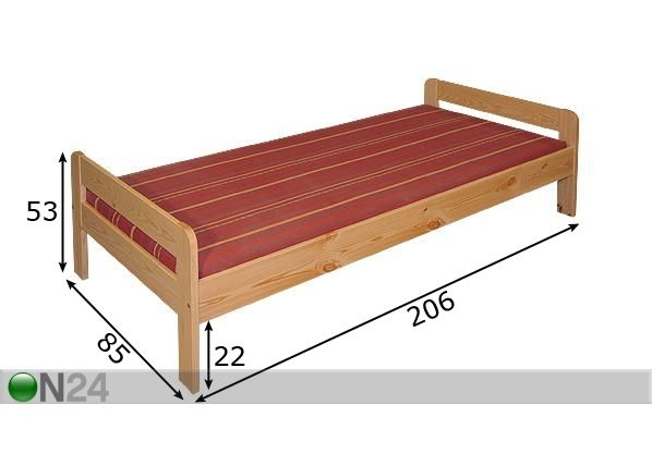Sänky MONIEK 80x200 cm mitat