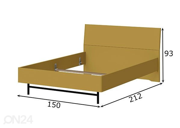 Sänky MONTEO 140x200 cm mitat
