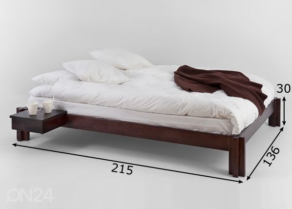 Sänky Mori, koivu 120x200 cm mitat