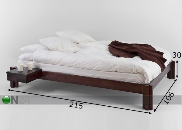 Sänky MORI, koivu 90x200 cm mitat