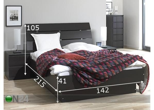 Sänky NAIA 140x190 cm mitat