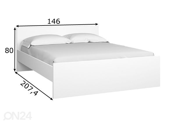 Sänky NAIA 140x200 cm mitat