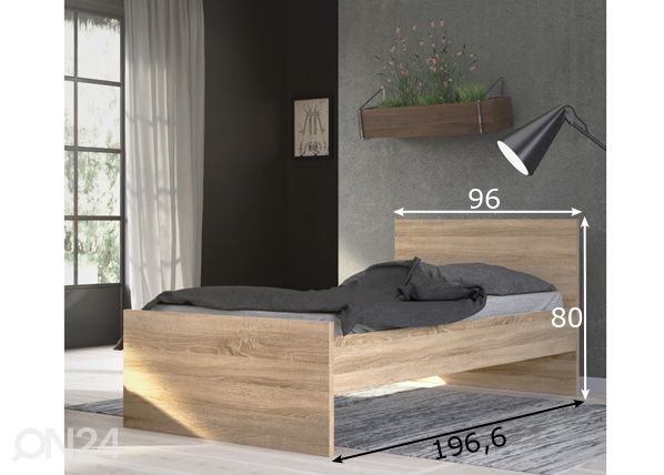 Sänky NAIA 90x190 cm mitat