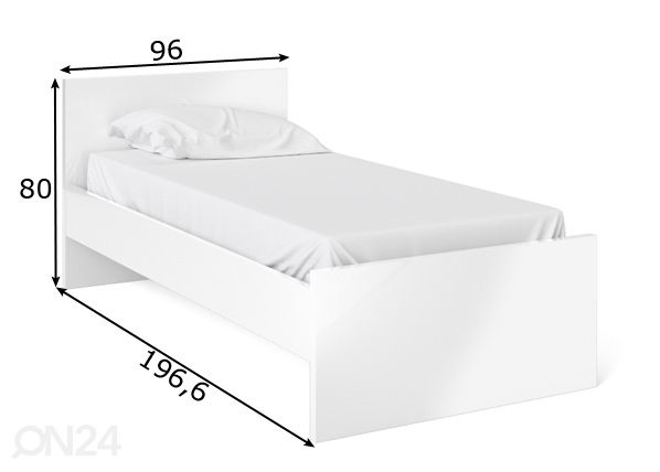 Sänky Naia 90x190 cm mitat