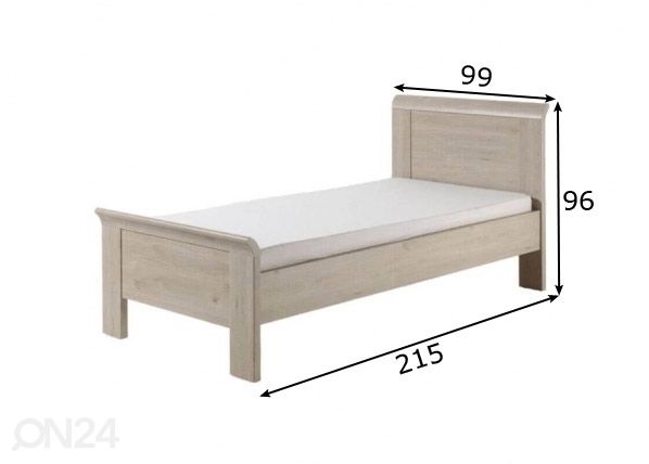 Sänky Nani 90x200 cm mitat