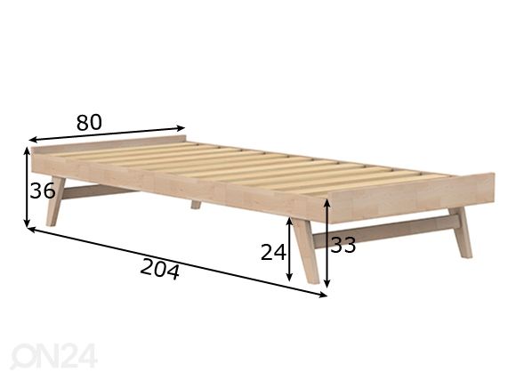 Sänky Notte 80x200 cm mitat