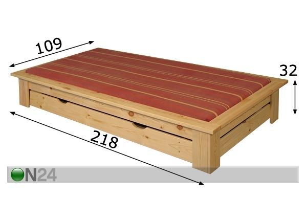 Sänky ONO 90x200 cm mitat