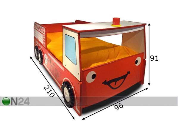 Sänky PALOAUTO 93x190 cm + patja mitat