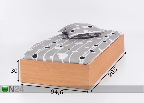 Sänky+patja 90x200 cm mitat