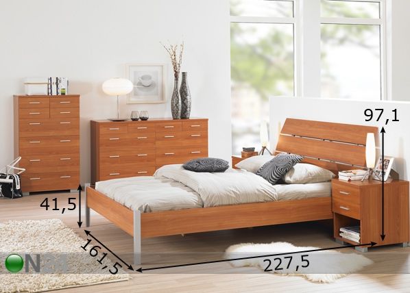 Sänky+ patja CAMIZION 155x205 cm mitat