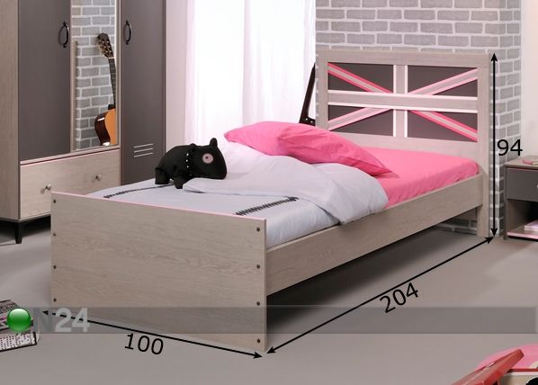 Sänky REBELLE 90x200 cm mitat