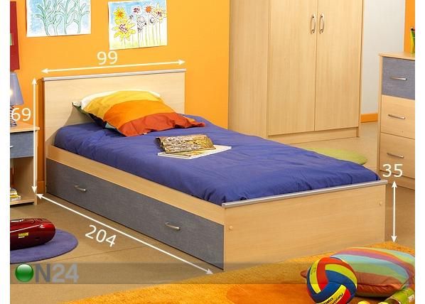Sänky REVERSE 90x200 cm mitat