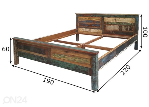 Sänky Riverboat 180x200 cm mitat