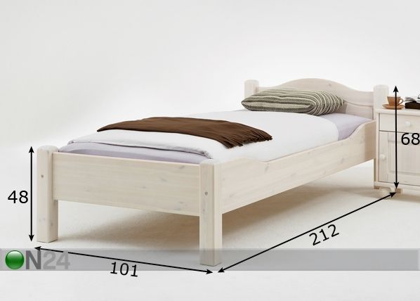 Sänky ROJA, mänty 90x200 cm mitat