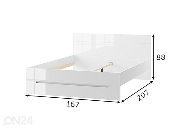 Sänky Selene 160x200 cm mitat
