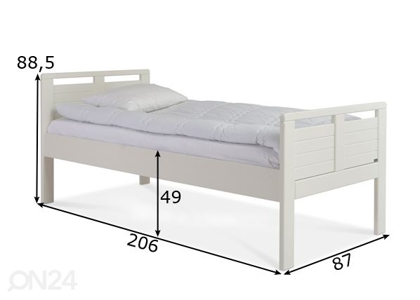 Sänky Seniori 80x200 cm, koivu mitat
