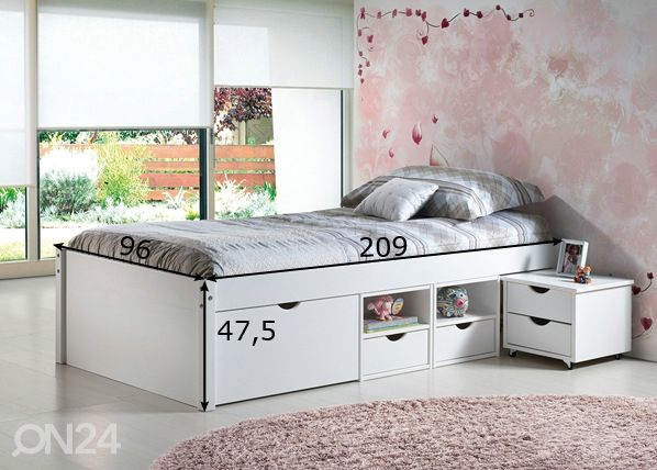 Sänky Single 90x200 cm mitat