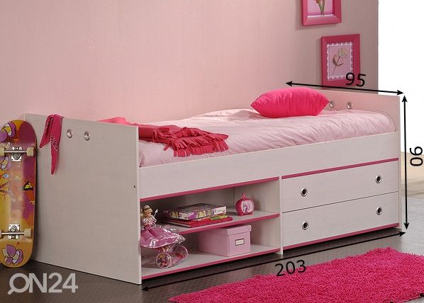 Sänky Smoozy 90x200 cm mitat