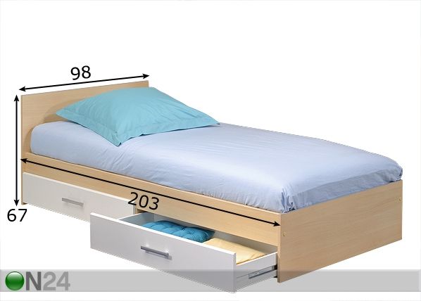 Sänky SNOOP 90x200 cm mitat