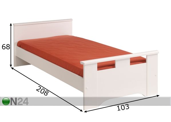 Sänky SWAN 90x200 cm mitat