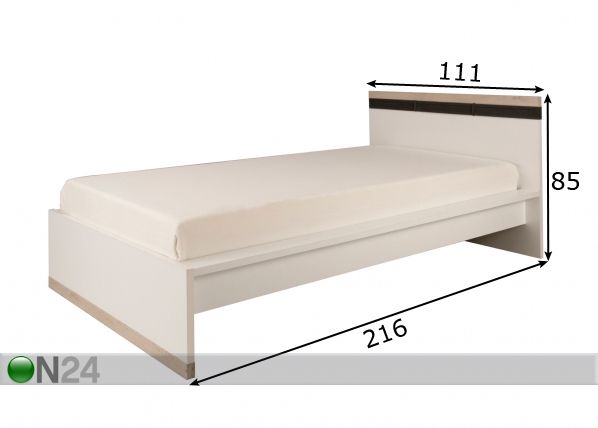 Sänky Tiago 90x200 cm mitat