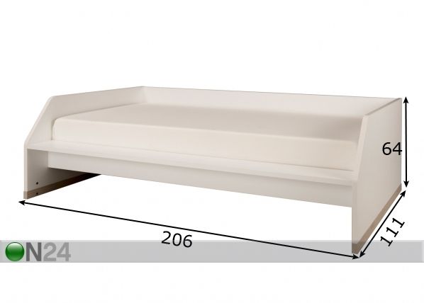 Sänky Tiago 90x200 cm mitat