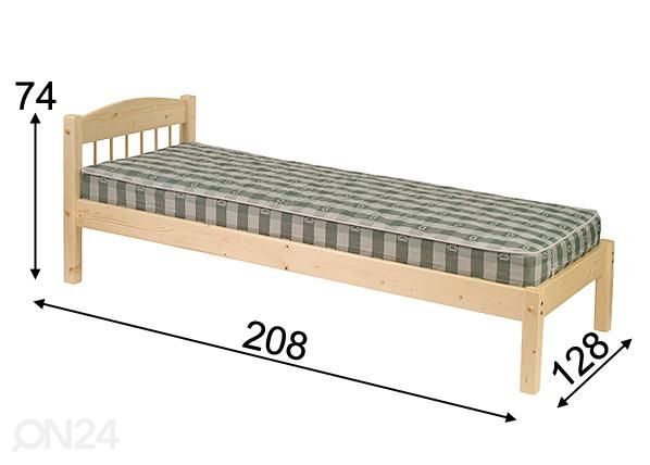 Sänky TIINA 120x200 cm mitat