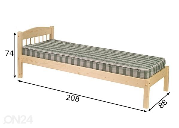 Sänky TIINA 80x200 cm mitat